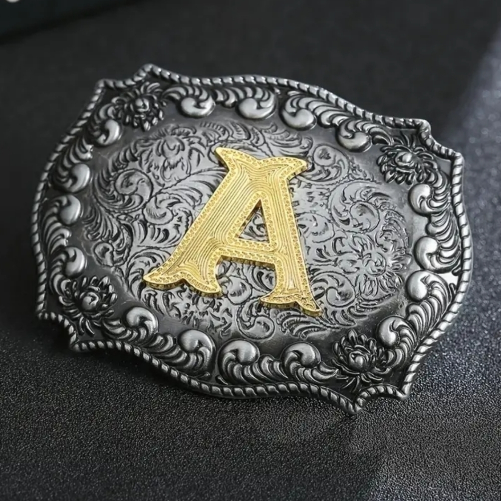 New Monogram Initials letter A men's belt buckle - Picture 1 of 2
